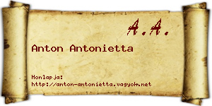 Anton Antonietta névjegykártya